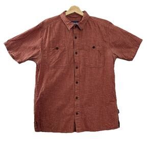 Patagonia Shirt Mens Medium Plaid Organic Hemp Cotton Outdoors Hiking Camp *READ
